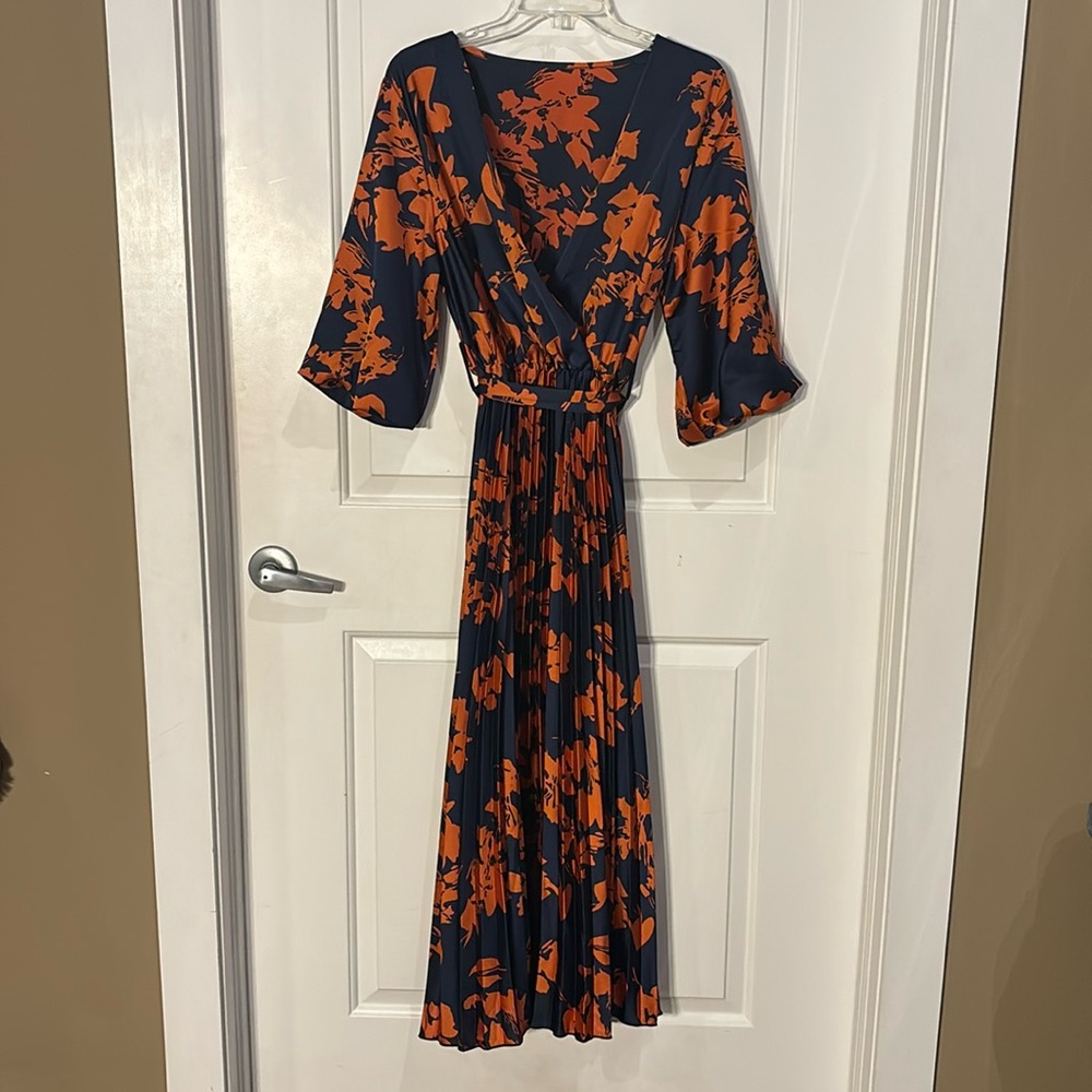 Boutique Accordion Skirt Wedding Guest Dress